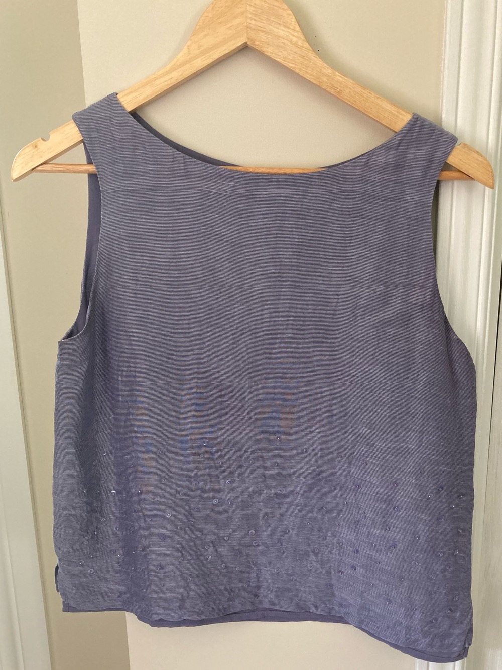 Sleeveless Lavender Sequined Shell Top